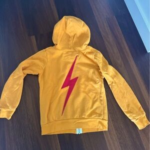 Aviator nation yellow zip front bolt sweatshirt